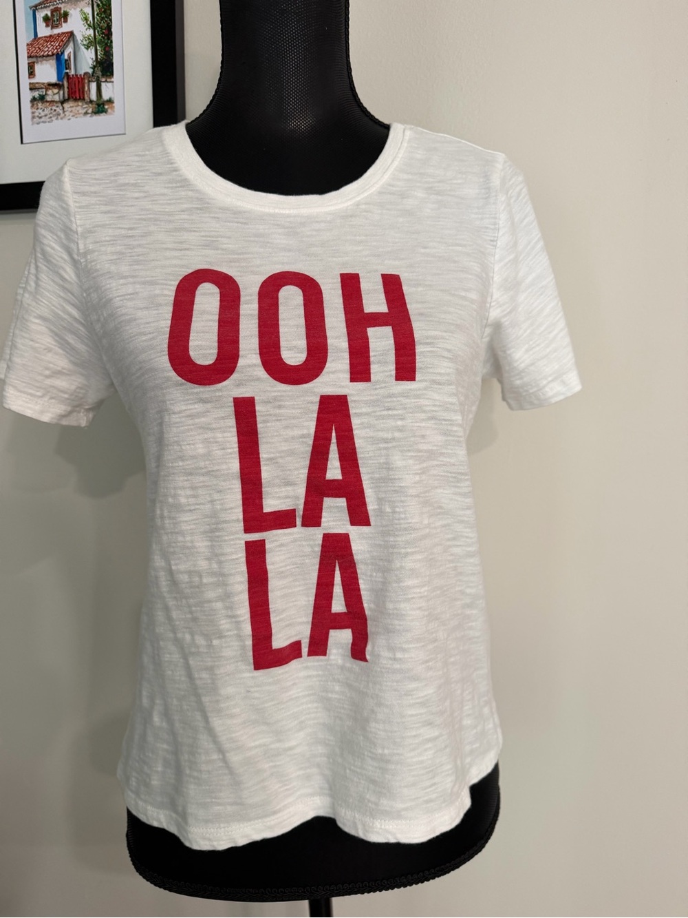 5 a 7 cinq a sept toys Les hours hours women’s white cotton logo tee M